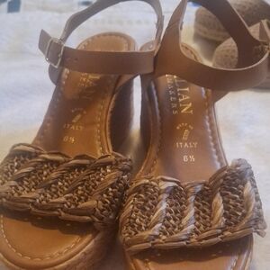 Italian Shoemakers Tan Woven Espadrilles